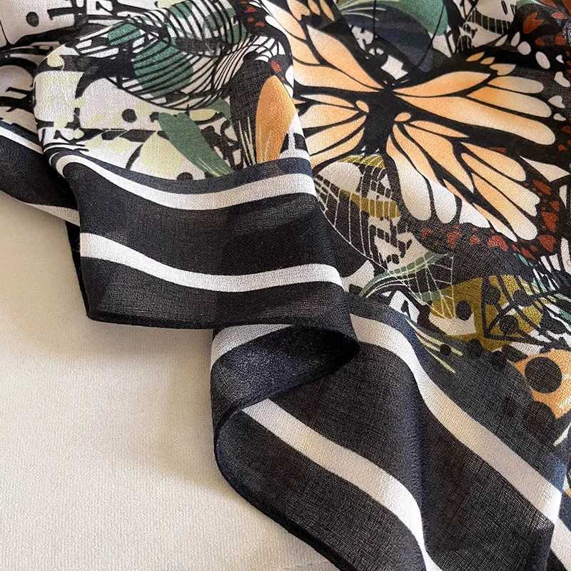 2024 Women Scarf flower print Hijab soft Shawls and Wraps Tessale Female Foulard Designer pashmina Bandana HeadscarfT251220