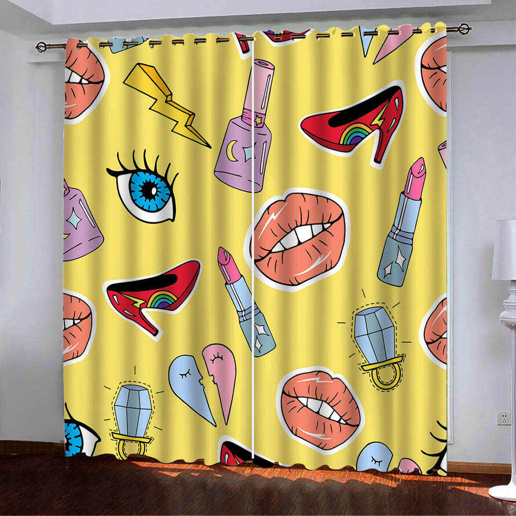 YL-38009 Floral Printed High-Density Blackout Curtain Available for Cross-Border Trade, 3D Digital Printing, Custom Designs Accepted.