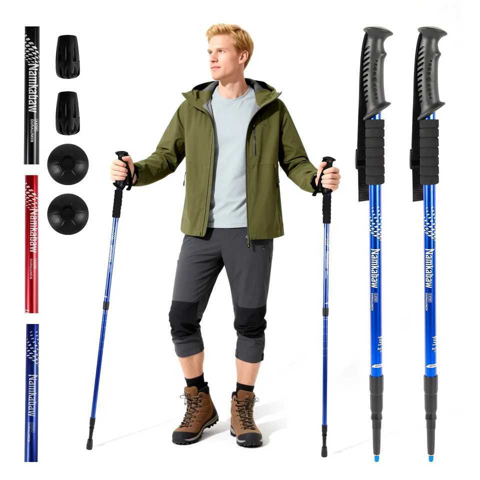 Ultralight 3-Section Trekking Poles Adjustable Aluminum Alloy Nordic Walking Sticks Telescopic Non-Slip for Men And Women Hiking G251220