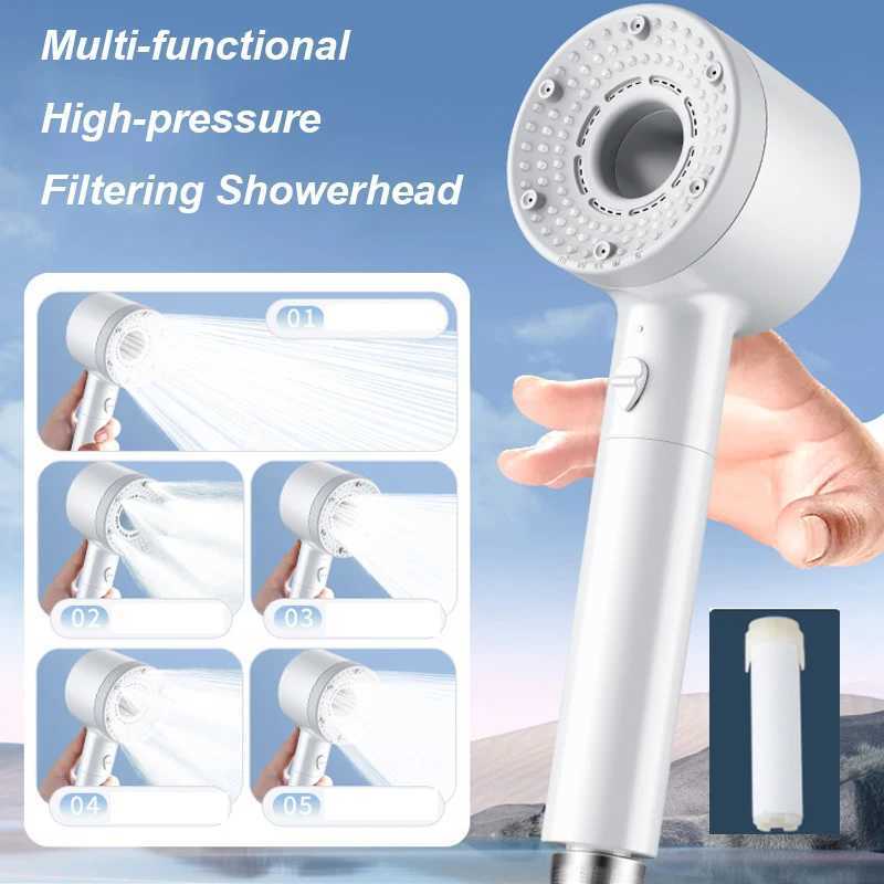Upgrade 5 Modes Shower Head High Pressure Showerhead Portable Filter Rainfall Faucet Tap Bathroom Bath Home Bathroom Accessories C251220