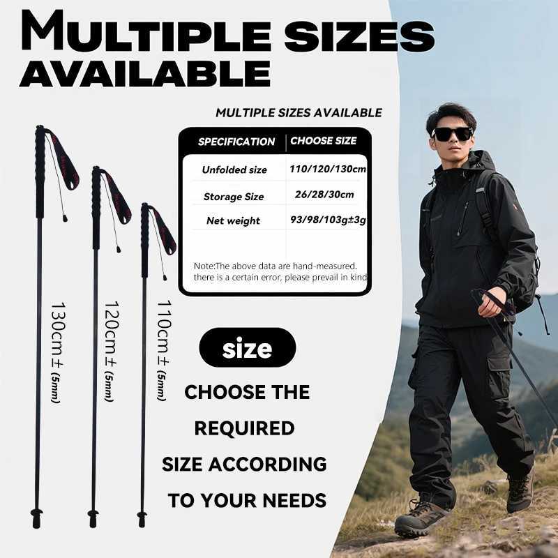 Trekking Poles City Walking Sticks-Carbon Fiber Lightweight 5 sections Folding poles Hiking Poles Running Climbing Stick G251220