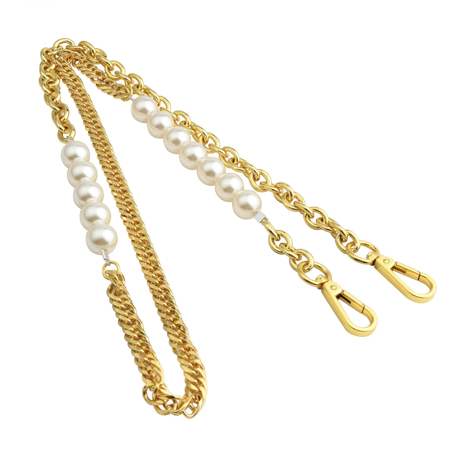 316L Stainless Steel Solid Metal and Pearl Bag Chain Bandage Kpop Strap Accessories Handles IP Gold Plated Gift DIY 251219