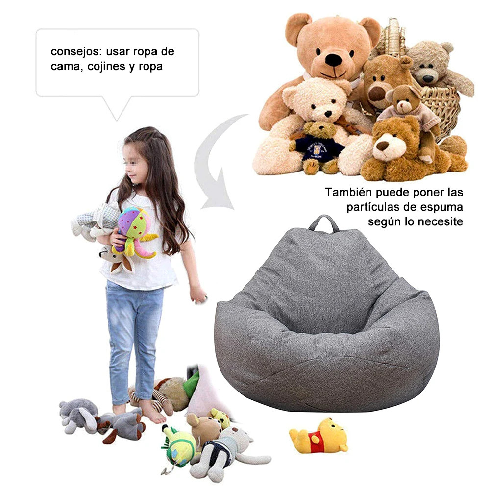 Lazy Sofa Cover Solid Chair Covers Without Filler Linen Cloth Lounger Seat Bean Bag Pouf Puff Couch Tatami Living Room Beanbags 251215