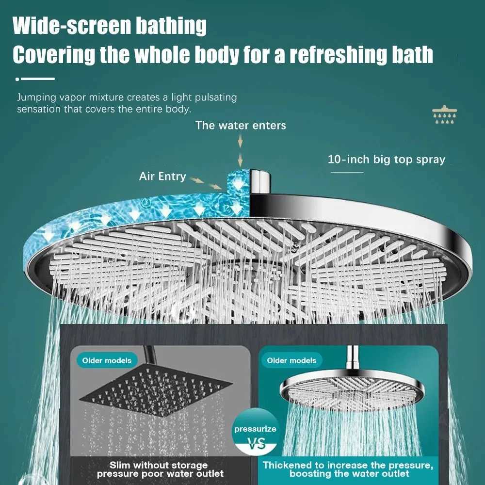 New 12inch Round Rainfall Shower Head High Pressure Top Spray Supercharge Ceiling Mounted Rain Showerhead Bathroom Accessories C251220