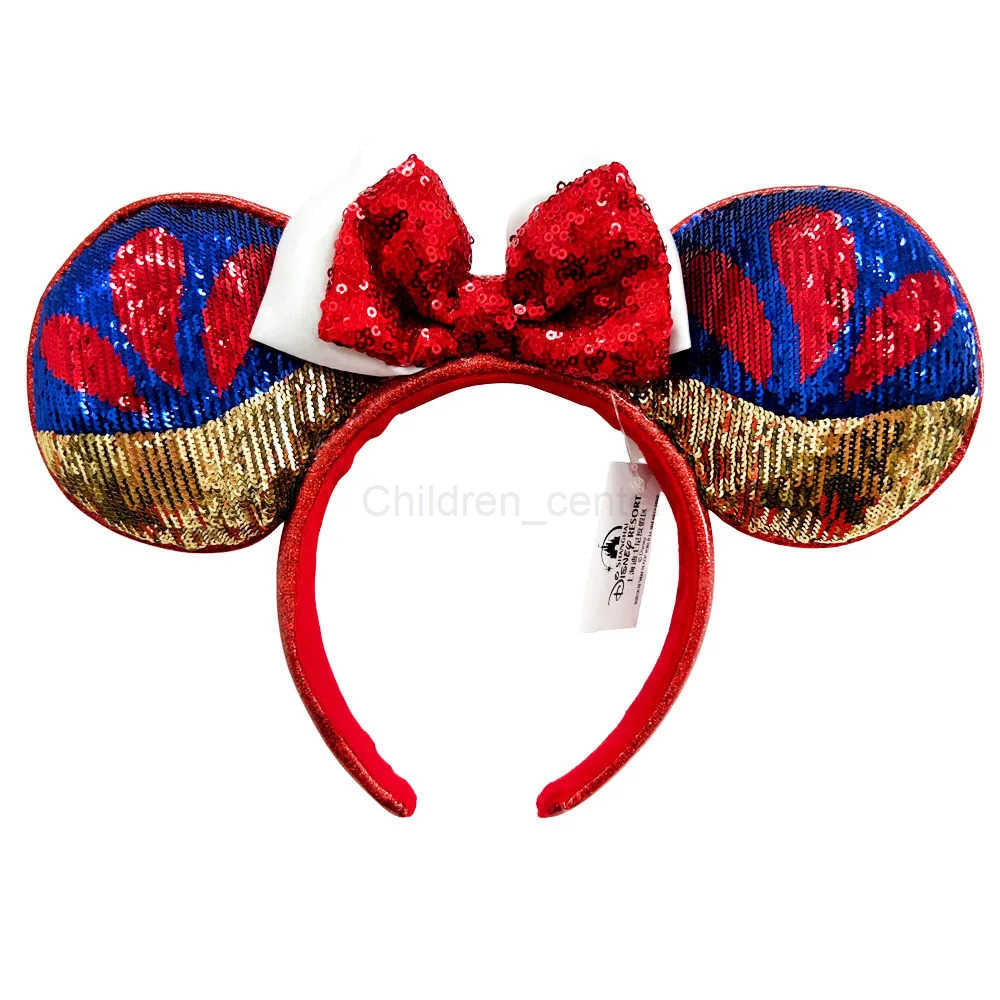 Disney 100 Decades Snow White Sequin Headband Minnie Hair Hoop Adult/Child Cosplay Accessories Mickey Mouse Ear Bambi H2512201