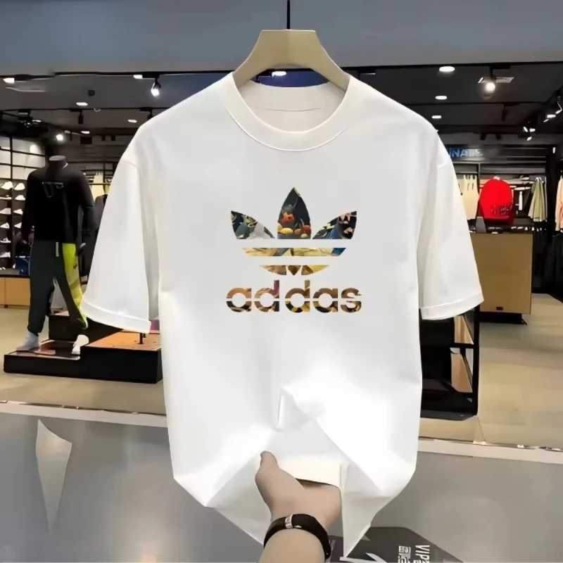 2025 Summer and autumn simple and trendy machine-printed T-shirt loose and casual short-sleeved mens and womens sportswear top C251220