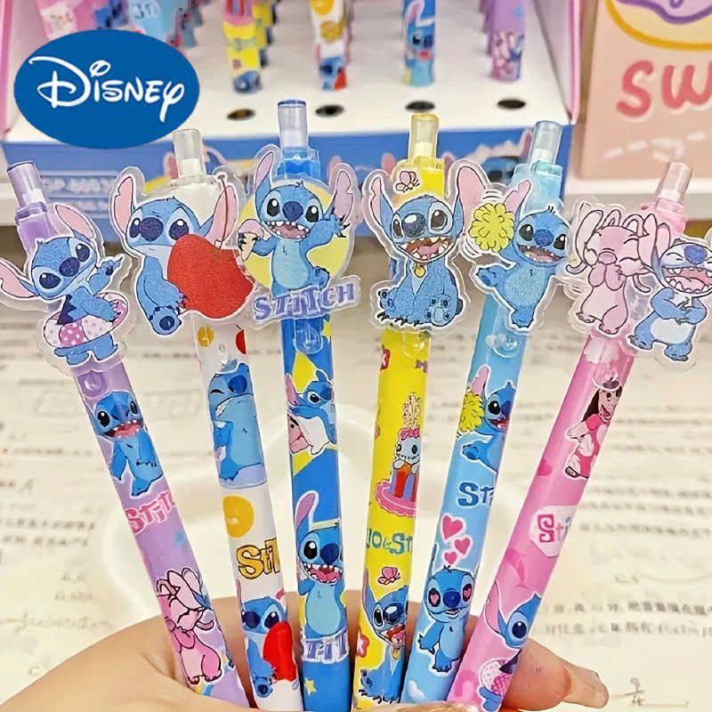Disney 6pcs/set Stitch gel pen animation Stitch 05 black stationery pen office writing tools H251220