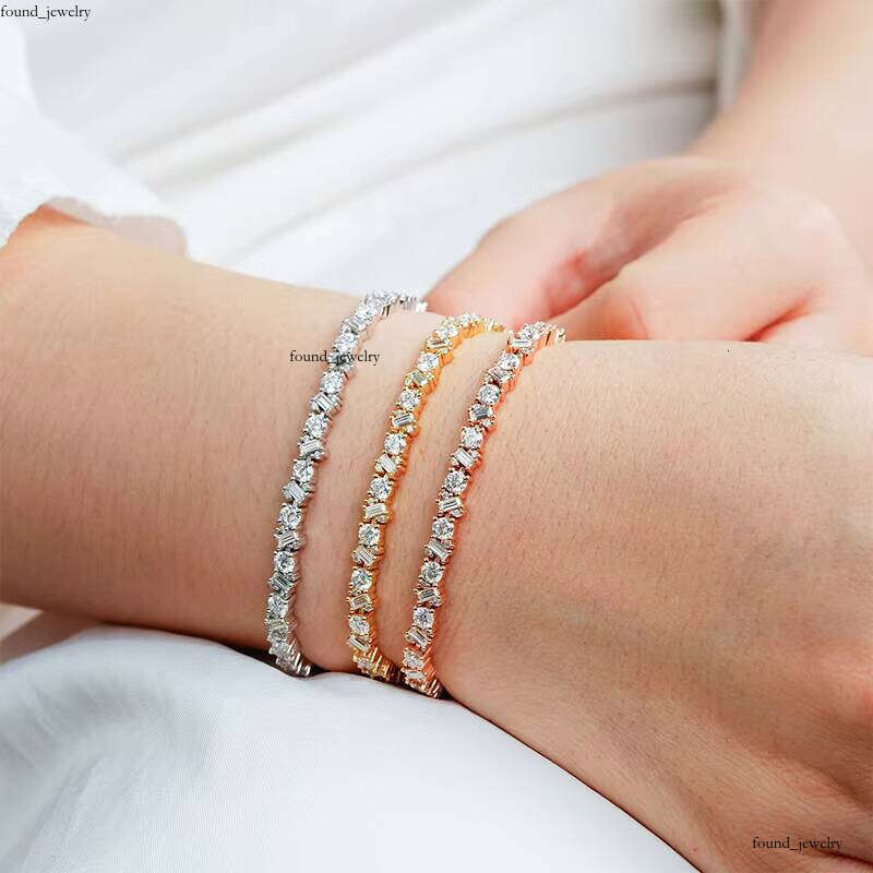 VVS Moissanite Starsgem Confetti 10k Gold Multi-Shaped Fashionable Classic Bracelet Popular Design for Men and Women