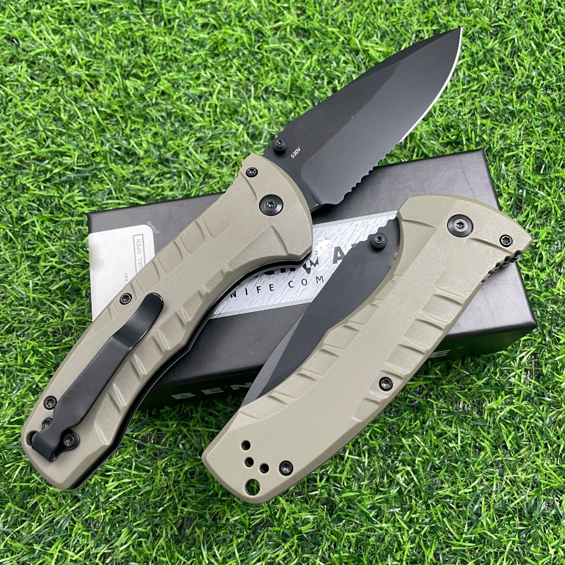 980 Seriers Outdoor Folding Knife, Jungle Survival Tactical Pocketknives, couteau fixed blade knife Utility Full Blade/ Serrated Blade pocket knife De