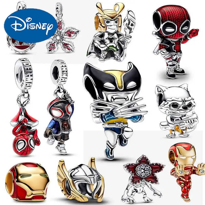Disney NEW Marvel Series Iron Man Spiderman Charm Beads Fits Demogorgon Charm Original Bracelet Women 925 Silver Pendant Jewelry Gift H251220
