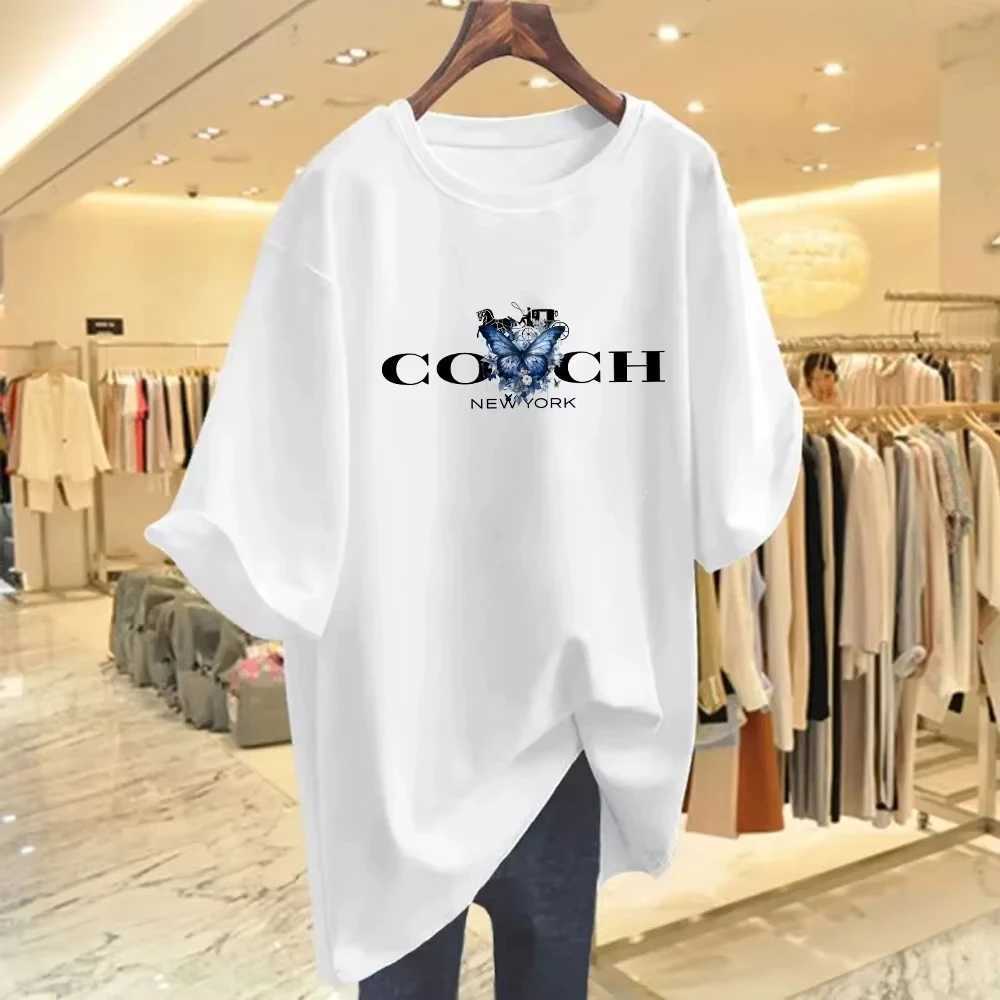 European Summer Trend Brand English Super Clear Print New Mens Loose Comfortable High Street Pure Cotton Breathable T-shirt C251220