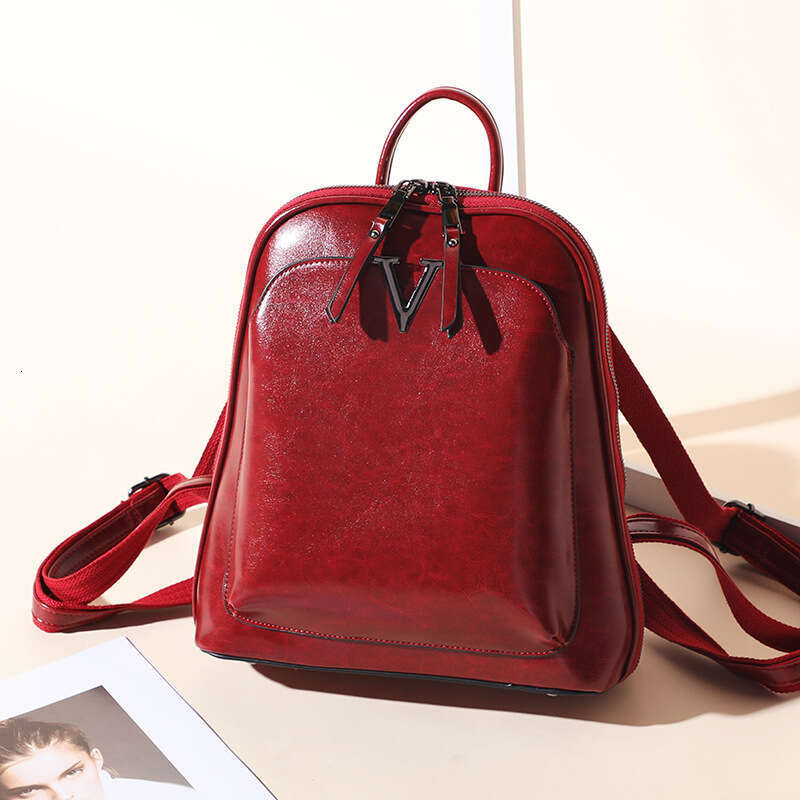 Luxury bag designer handbag Hobo new street trend leather goods solid color small square bag genuine leather car stitching women's backpack
