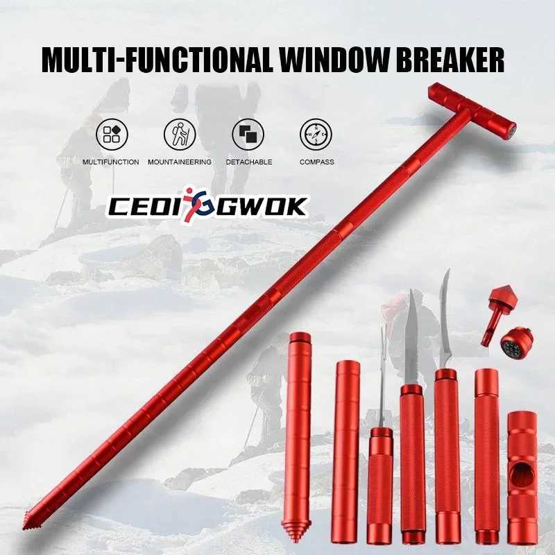 CEOI GWOK Multi-functional Trekking Poles Compass Detachable Walking Stick Perfect Hiking Mountaineering Outdoors Equipment G251220