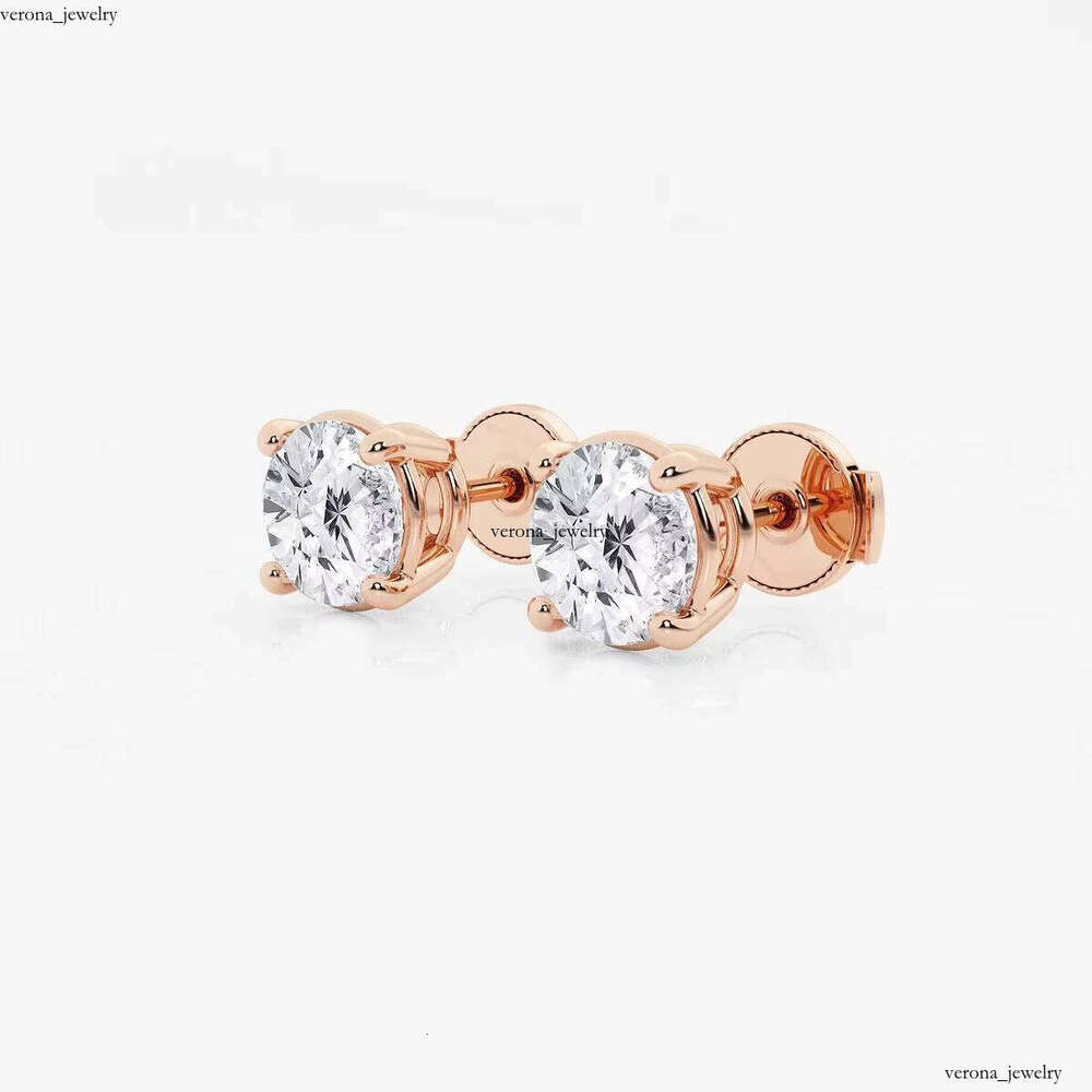 Factory Wholesale Price 14k 18k Gold GIA IGI Certified Round Brilliant Cut Lab Grown VVS Moissanite Fine Jewelry Earrings for Women