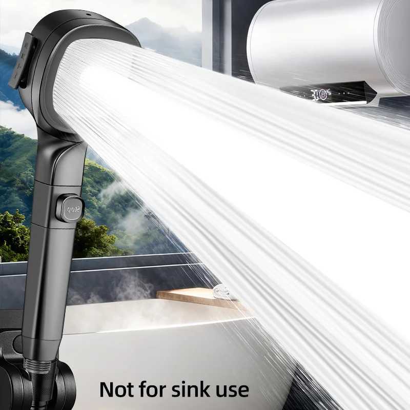 High-Pressure Gun Gray Shower Head with 3 Modes - Energy Saving Water Saving Handheld for Bathroom C251220