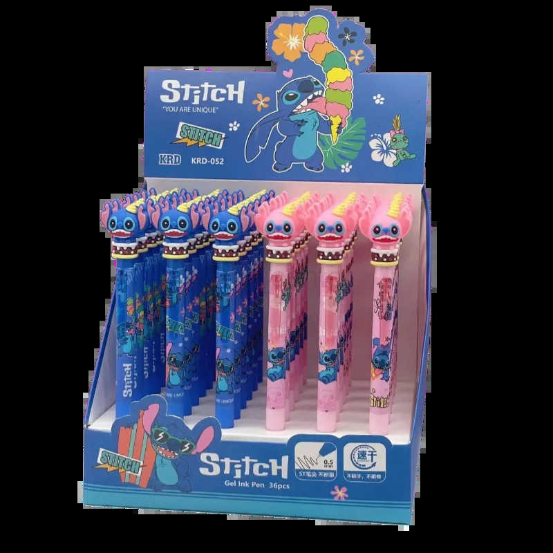 Disney Stitch 36 Gel Pens Cartoon 05mm Black Stationery Cute Student New Signature Pen Writing Tool Student Birthday Gifts H251220