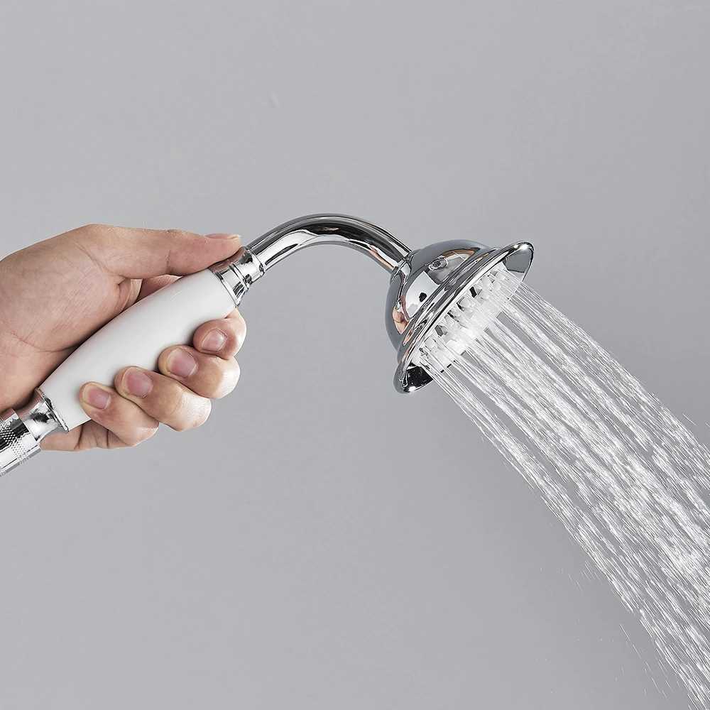 Vintage Bathroom Shower Head Ceramic Brass Wall Mounted Bath Faucet Sprayer Hardware Accessory Hand Showerhead C251220