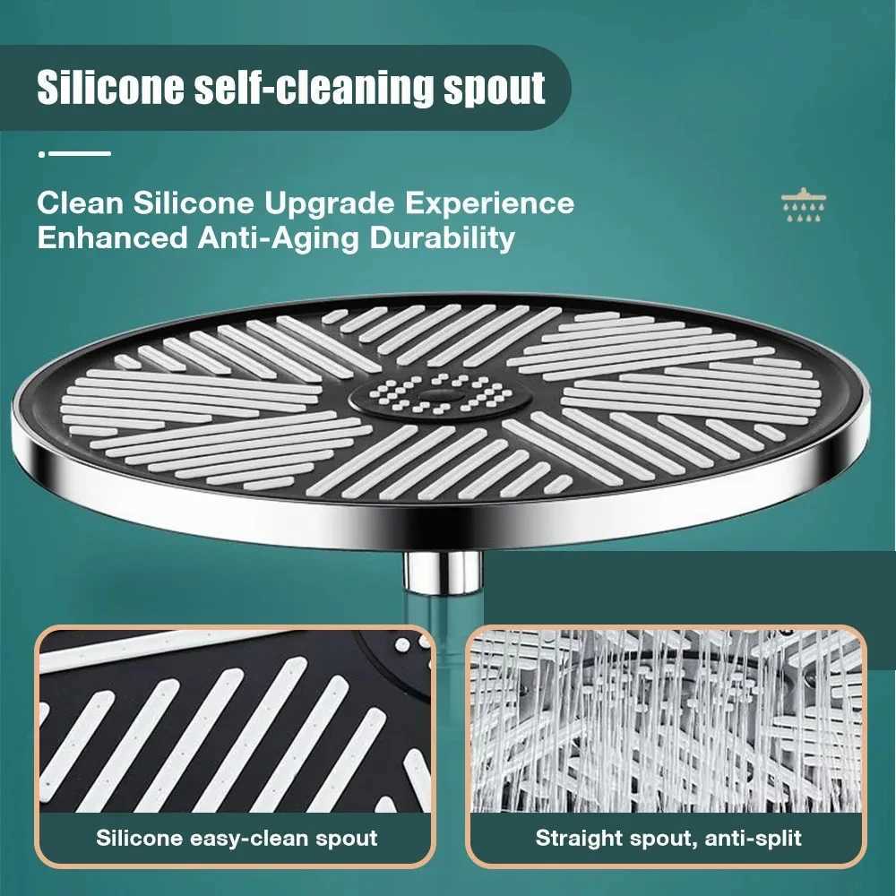 New 12inch Round Rainfall Shower Head High Pressure Top Spray Supercharge Ceiling Mounted Rain Showerhead Bathroom Accessories C251220