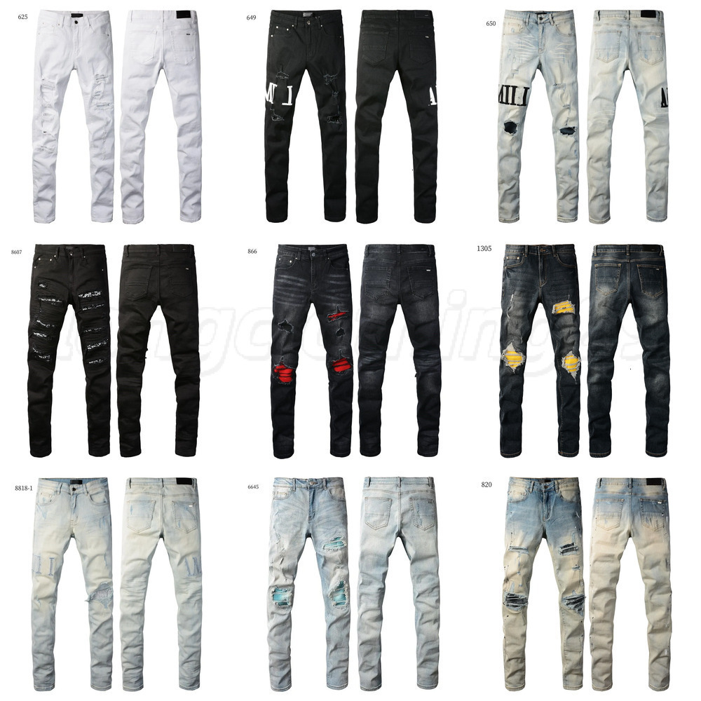 Mirror quality amira mens designer jeans slim fit amirirjeans Ripped Skinny streetwear trendy cool style baggy jeans hip hop Retro denim trousers amirijeand