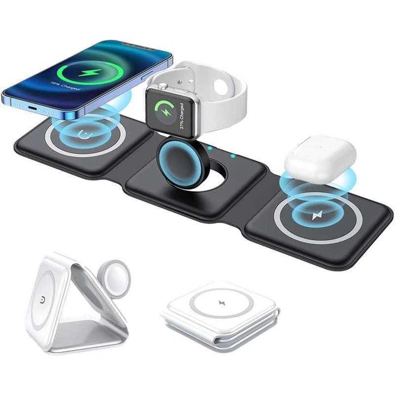 Three-in-One Magnetic Wireless Charger - Magnetic Wireless Charging that Can Fold and is Suitable for Mobile Phones and Smartwatches S251219