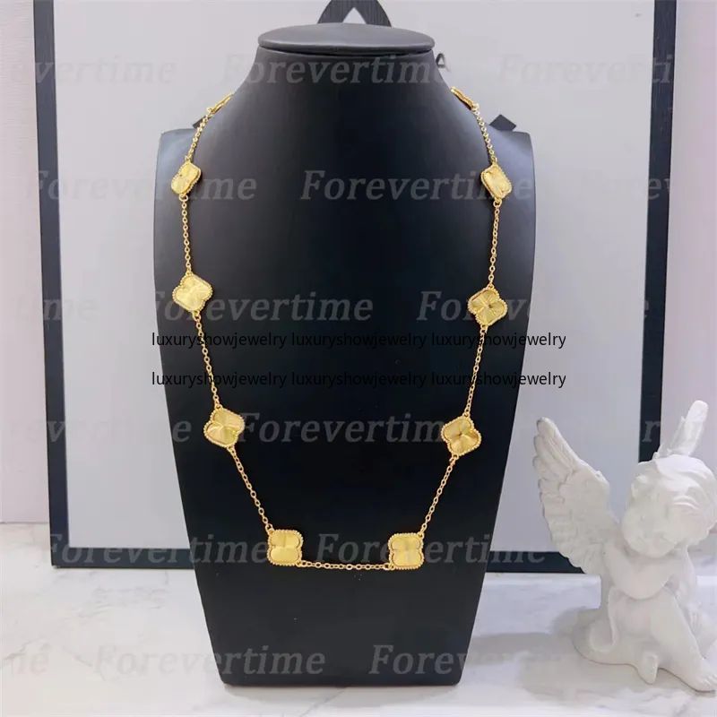 luxury Designer Necklace for women Pendant jewelry Clover 5 flower 10 flower Necklace 18K gold plated Red Green Pendant Necklace Jewelry Valentine's Day gift