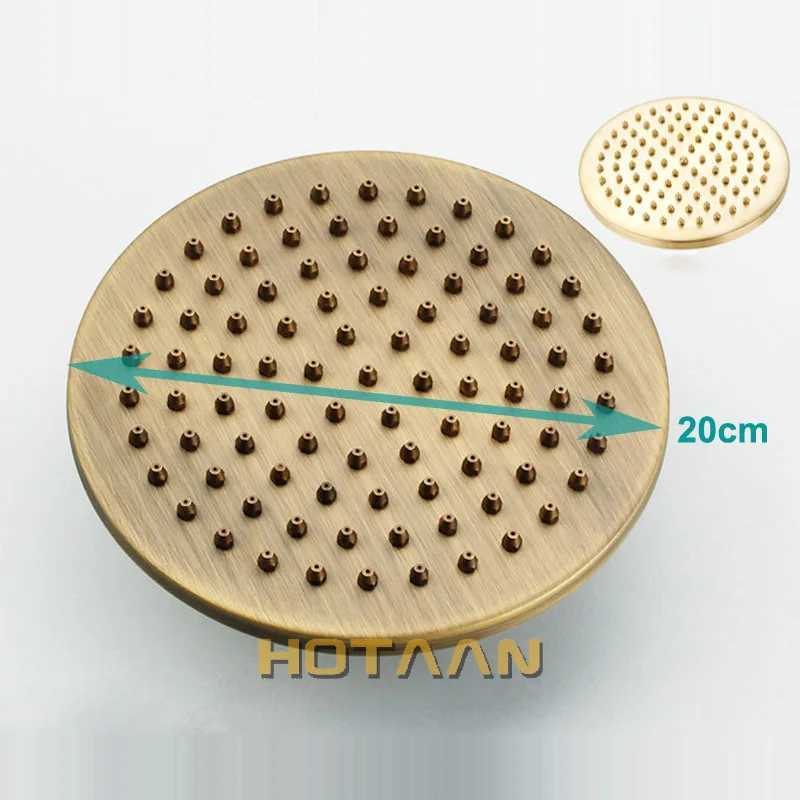 8 inch 20x20cm Round OverHead Rain Shower Head Copper Shower Head Anitque Brass Bathroom ShowerChuveiro YT-5113 C251220