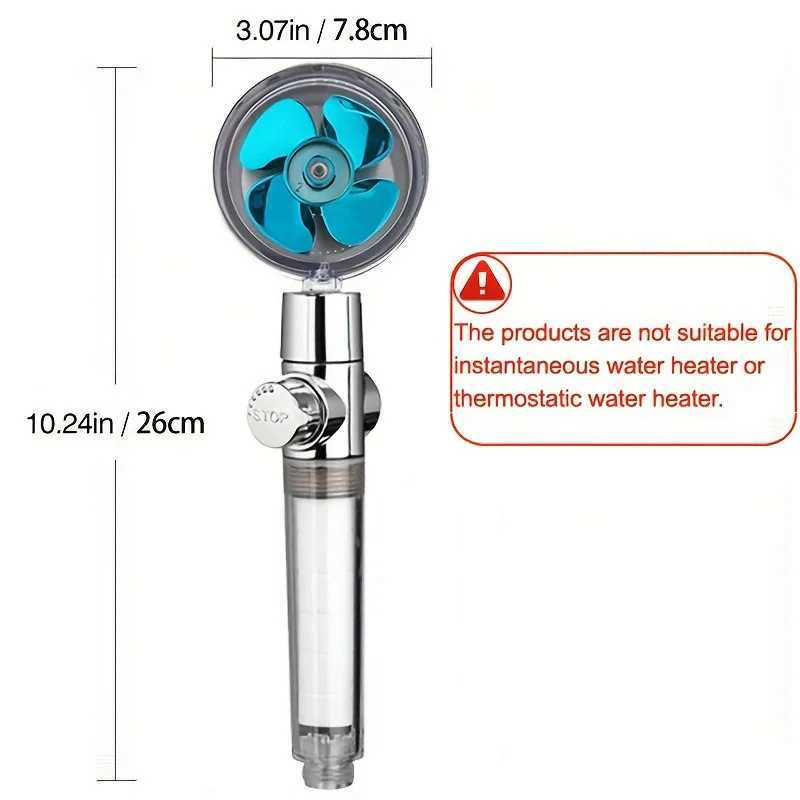 1pcs High Pressure Shower Head Handheld Turbo Fan Shower With 6 Pcs Filter Cotton Hydro Jet Shower Head Kit C251220