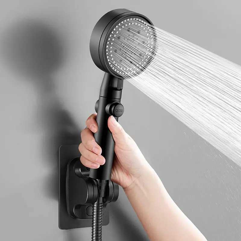 Multifunctional booster shower head with 5 modes adjustable large water shower water-saving nozzle with one-touch water stop C251220