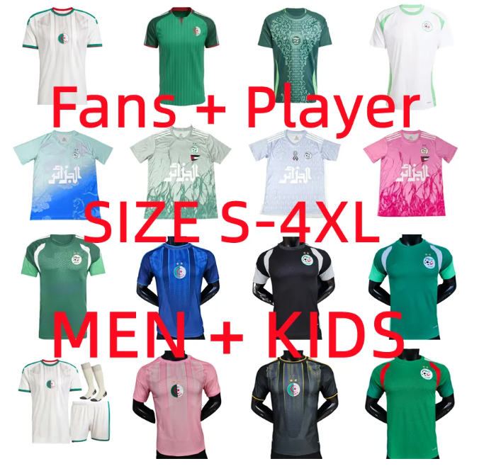 Player version 2025 2026 Algeria Soccer Jerseys 24 25 26 Algerie AIT NOURI BENNACER AOUAR BENSEBAINI national team Training maillot de football shirt Men kids Kit