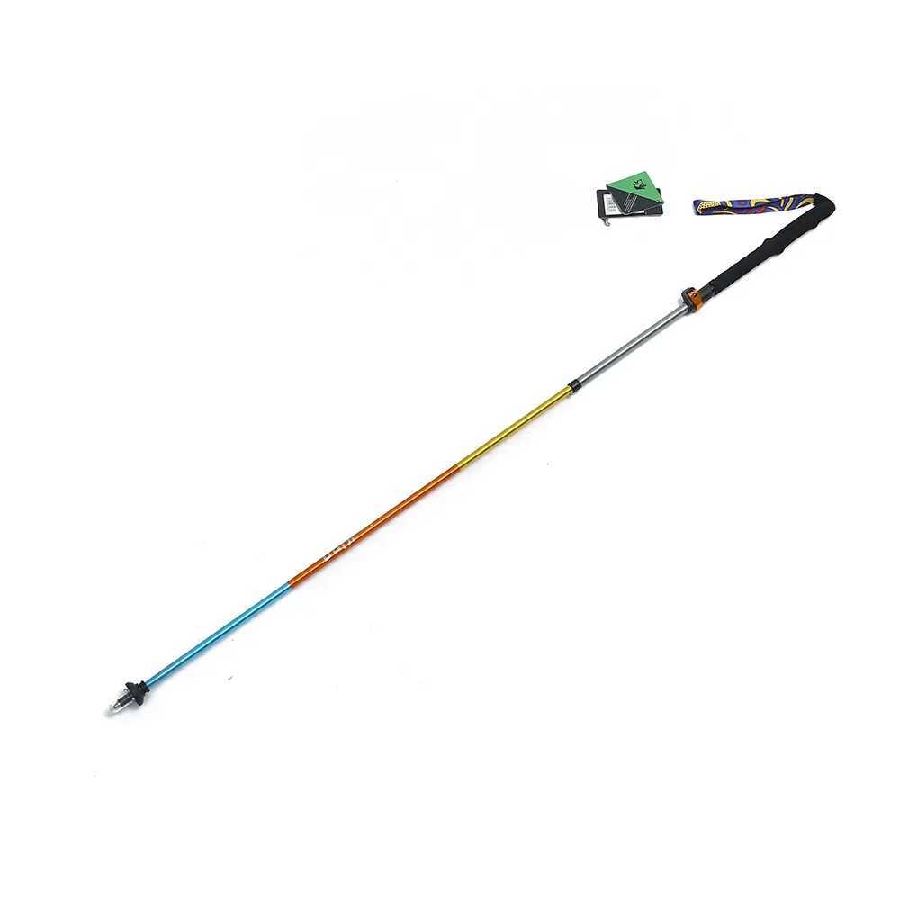 JUNGLEKING New 7075A Aluminum Alloy 5-section Hiking Pole Portable Folding and Telescopic Pole for Mountain Climbing and Hiking G2512201