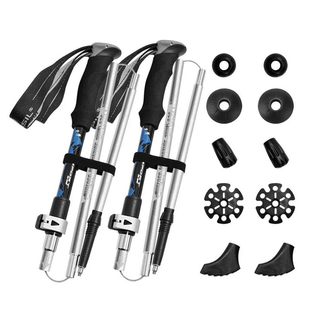 Outdoor Hiking Pole Off-road Walking Stick Retractable Folding Aluminum Alloy Hiking Outdoor Equipment N82Pro Set G251220