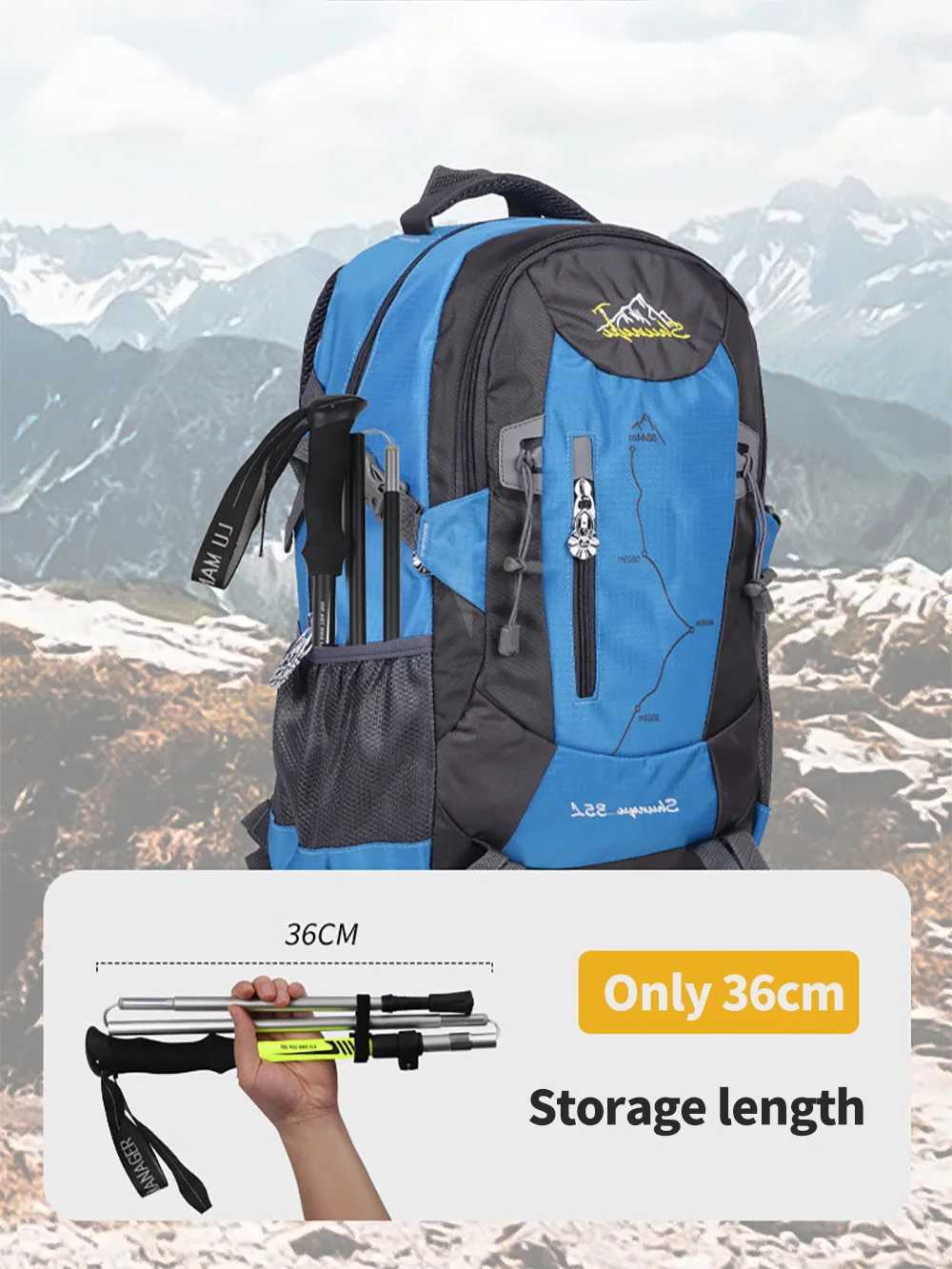 Foldable Trekking Pole 7075 Aluminum Ultralight Adjustable Hiking Walking Stick Shock Absorbing 3-Section Outdoor Climbing Staff G251220