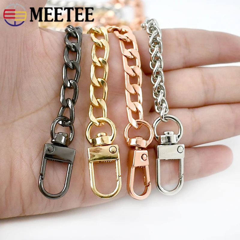 Meetee 100120cm Metal Purse Chains Bags Strap Replacement Shoulder Crossbody Bag Straps Wallet Handle DIY Handbags Hardware 251219