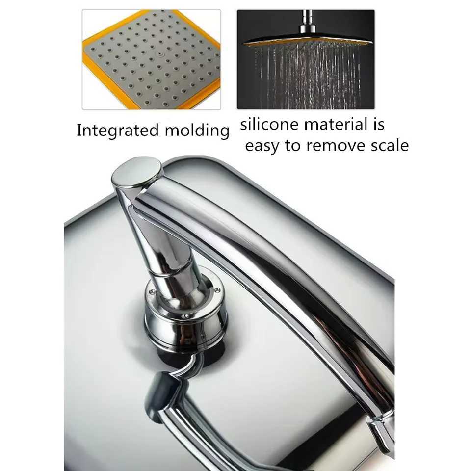 9 Inch Rotate 360 Degree Bathroom Rainfall Shower Head ABS Chrome Water Saving Shower Extension Arm Hand Held Shower Head Thin C251220