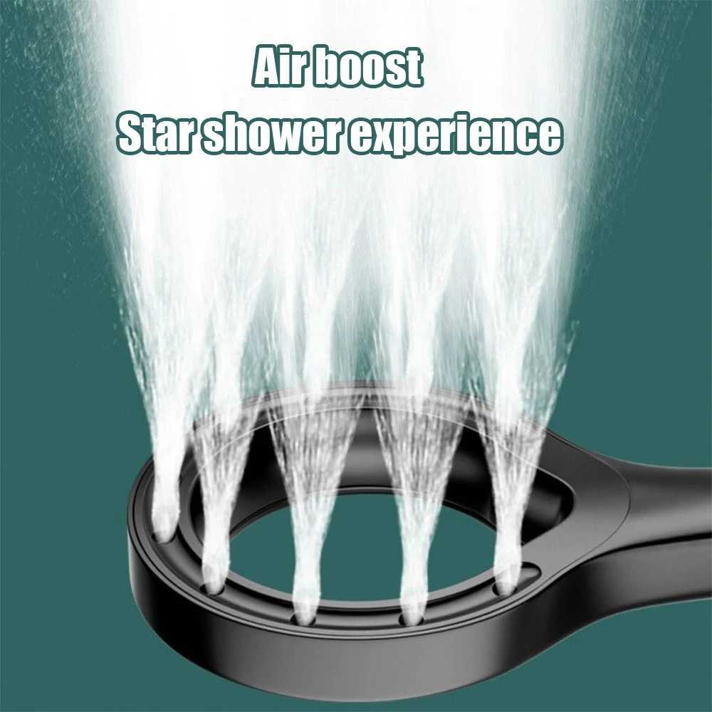Ring-shaped water booster handheld shower head nozzle ABS large panel spray water-saving anti-blocking bathroom showerhead C251220