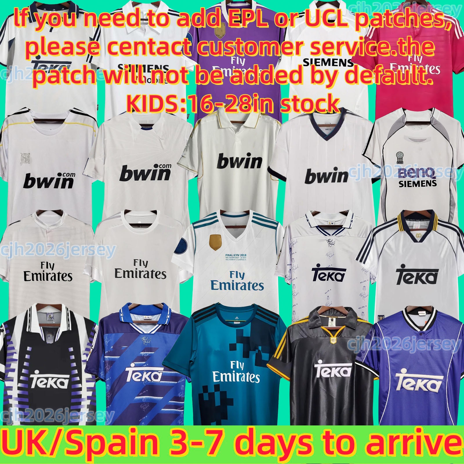 finals Retro Soccer Jersey GUTI Ramos 13 14 15 16 17 18 ZIDANE RAUL 94 95 96 97 98 99 00 01 02 03 04 05 CARLOS BENZEMA RONALDO Seedorf REAL 3RD MADRIDS Long sleeved RAMOS BALE