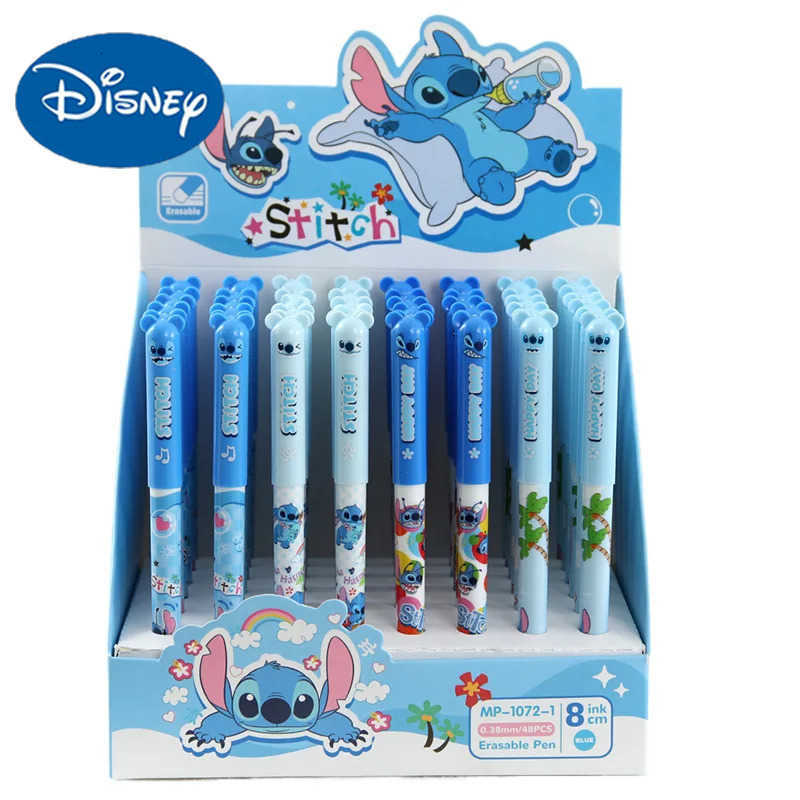 Disney 48pcs Stitch Gel Pen Suit 05mm Erasable Blue Cartoon High Value Cute Students Learn Stationery Refill Office Supplies H251220