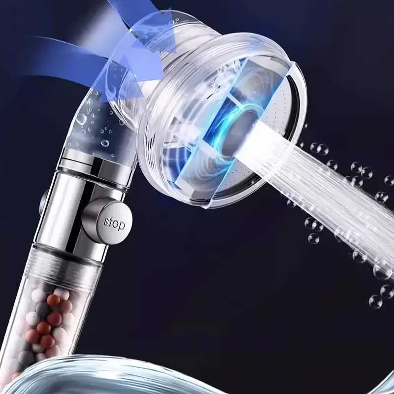 New 3-mode Negative Ion Booster Filter Shower Head One-button Water Stop Handheld Water-saving Bathroom Accessories Set C251220