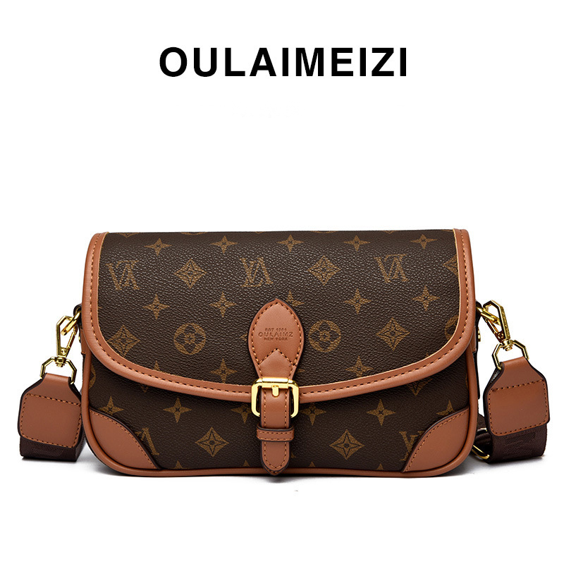 OULAIMEIZI Designer Bag 2025 New Retro Printing Stick Bag Commuting Fashion Outdoor Leisure Postman Bag Female