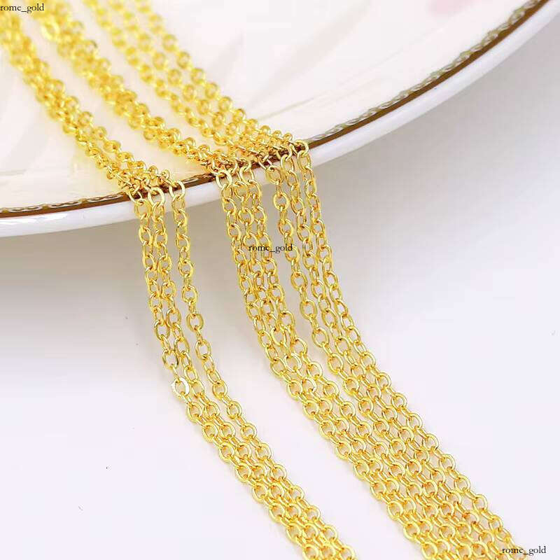 AU750 Yellow Rose Genuine Custom Thin O Chain 18k Pure Gold Necklace