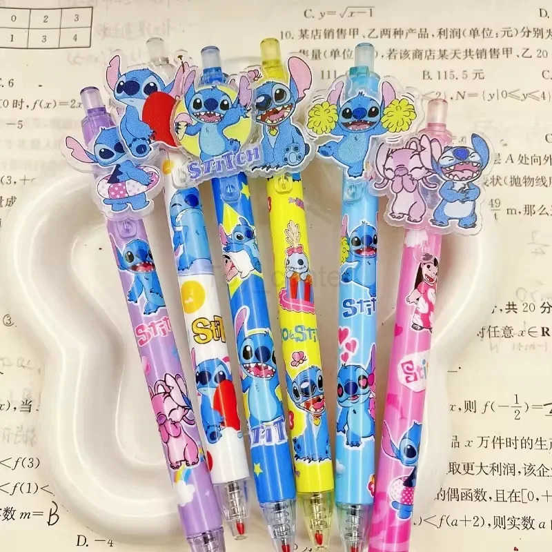 Disney Stitch Gel Pens 48pcs Cartoon 05mm Black Stationery Cute Student Signature Pen Writing Tools ChildrenS Birthday Gift H25122011