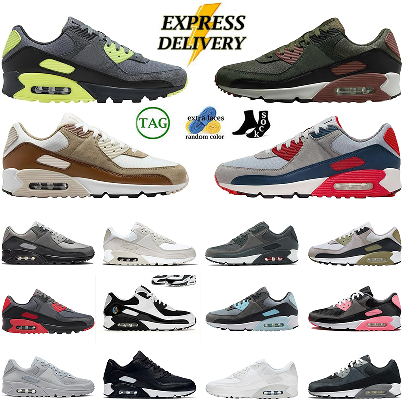 2026 New 90s Running Shoes airmaxics 90 Sneakers Smoke Grey Light Lemon Twist Beef and Broccoli Light British Tan USA Mens Womens 90S sports Trainers Outdoor