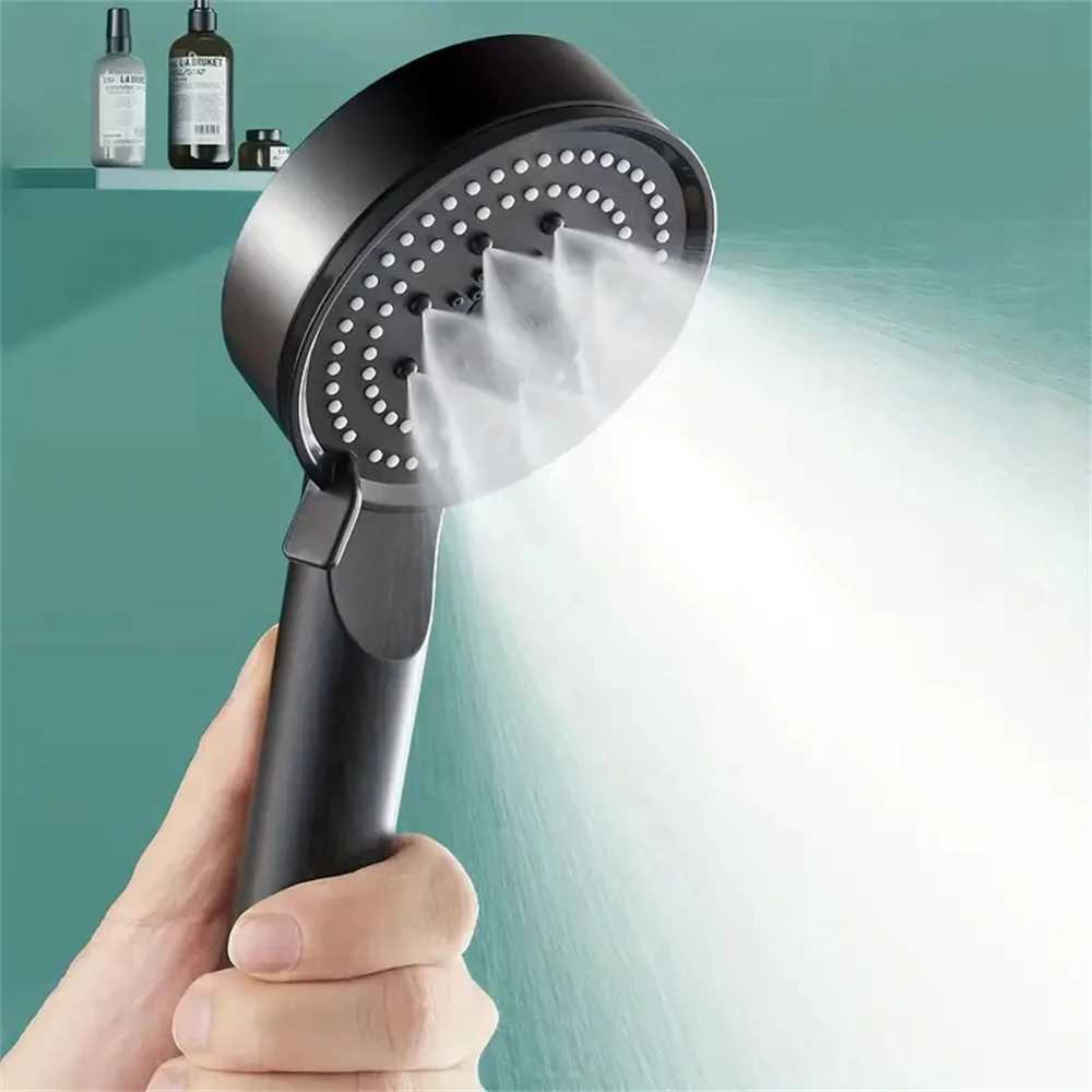 5 Modes Pressure Boost Shower Head Multifunction Adjustable Large Water Yield Shower Nozzle Massage Shower Bathroom Accessories C251220