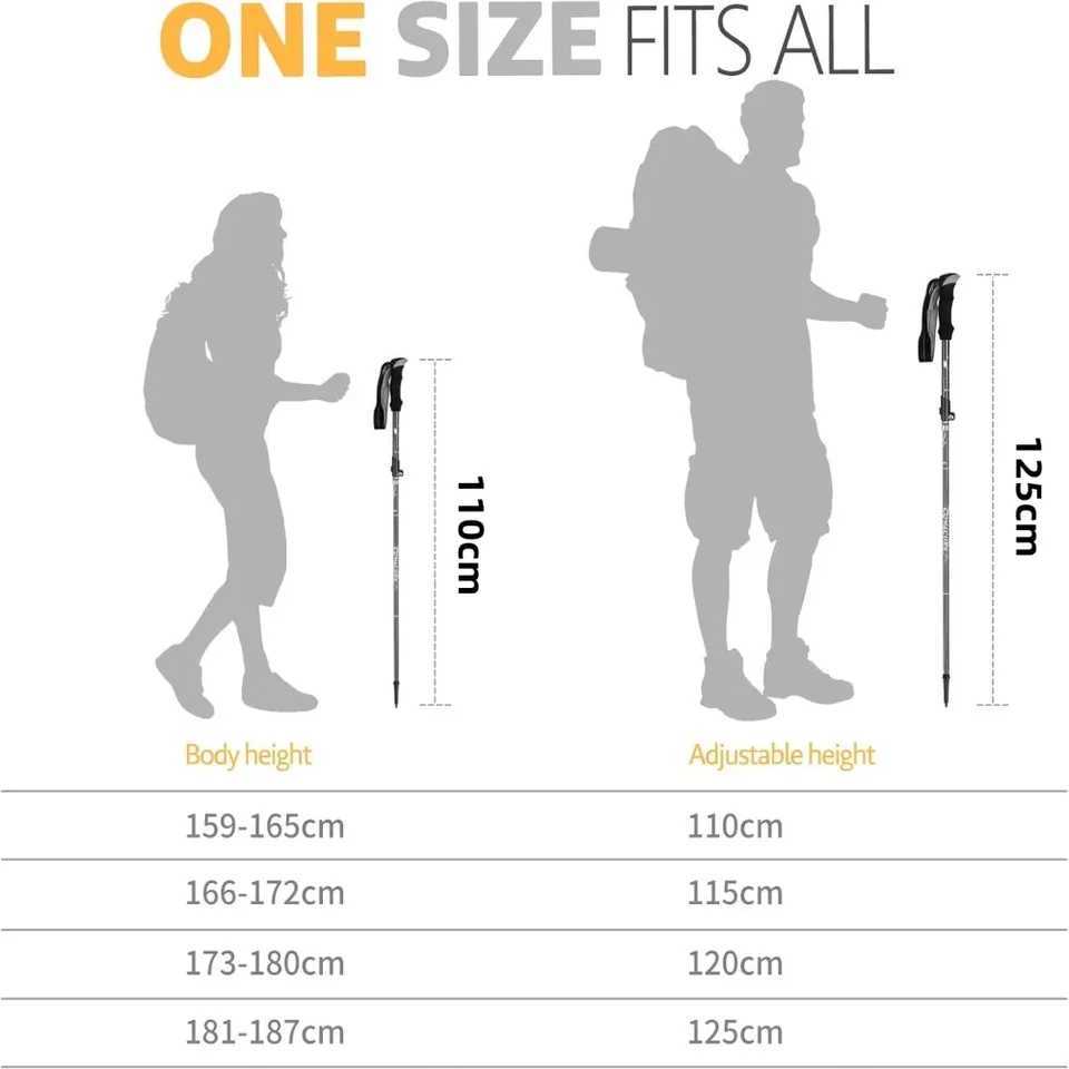 2PCS Ultralight Foldable Trekking Poles Sets Telescopic Nordic Walking Sticks Portable Outdoor Camping Hiking Gear G251220