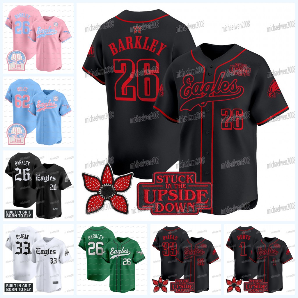 PhiladelphiaEagle 2025 Stranger Things Baseball Jersey Saquon Barkley Jalen Hurts Cooper DeJean Brown Sanders DeVonta Smith Cunningham Graham Women Youth