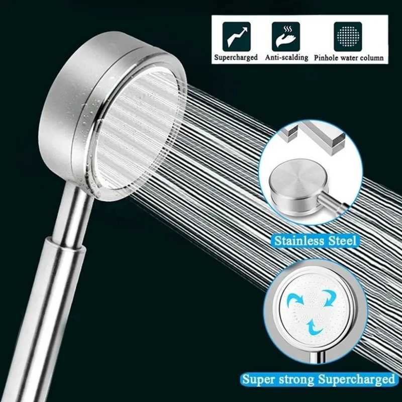 SUS 304 Stainless Steel Bathroom Handheld Shower Head High Pressure Water Saving Sprayer Nozzle Supercharged Rainfall Showerhead C251220