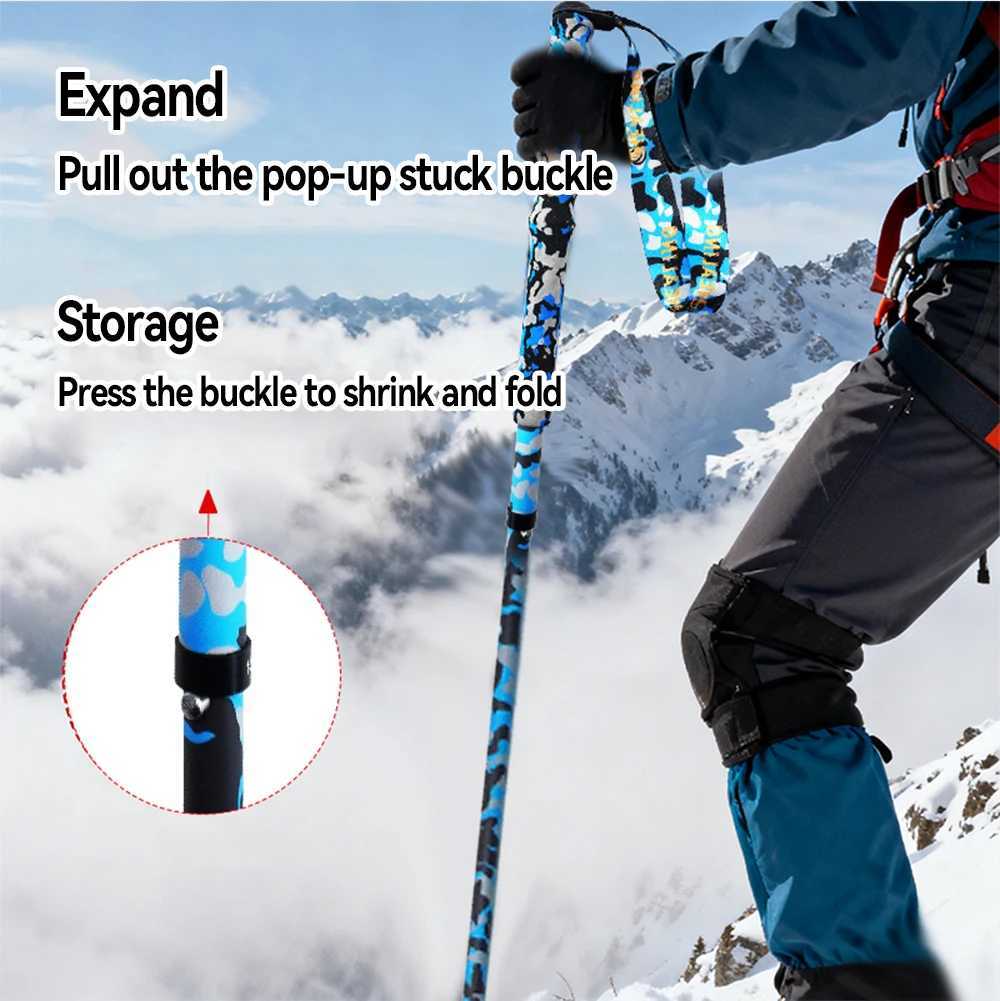 OKHELING Ultra-Light Carbon Fiber Walking Sticks 4-Section Folding Trekking Poles for Hiking And Climbing Nature Hike G251220