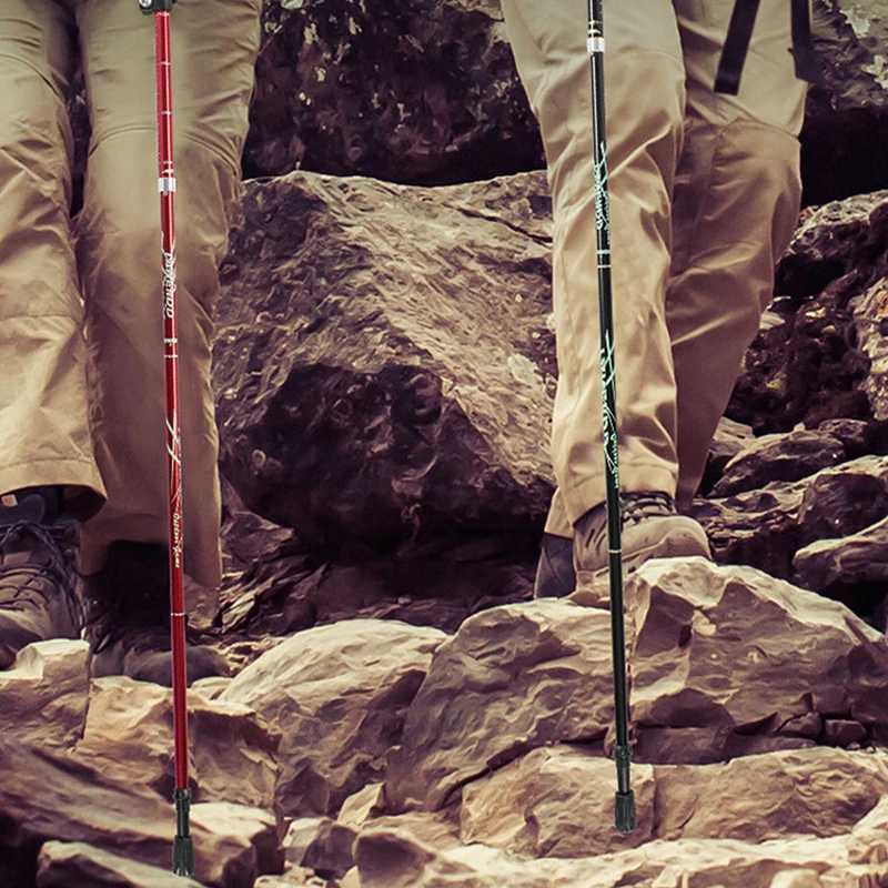 1Pc 5 Section Outdoor Telescopic Folding Trekking Pole Camping Portable Walking Hiking Stick For Elderly Easy Put Into Bag G251220