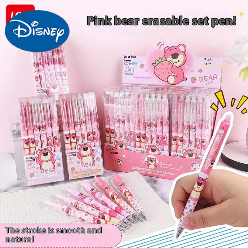Disney Strawberry Bear Can Wipe Pen Creative Stationery High Appearance Level Thermal Press Ballpoint Pen For Students H251220