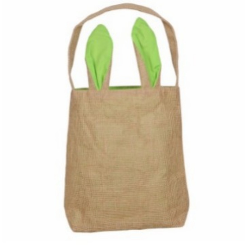 Easter Bunny Bag Burlap Jute Gift Eggs Hunting Bunny Ear Baskets Jute Candy Storage Pouch Toys Bucket Handbag For Kids Party Decoration & Daily Use HH